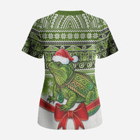 New Zealand Tuatara Christmas Scrub Top Maori Inspired Knitted Patterns