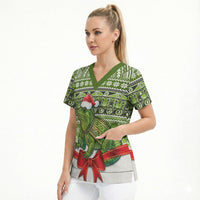 New Zealand Tuatara Christmas Scrub Top Maori Inspired Knitted Patterns