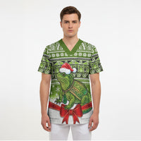 New Zealand Tuatara Christmas Scrub Top Maori Inspired Knitted Patterns
