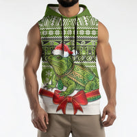 New Zealand Tuatara Christmas Sleeveless Hoodie Maori Inspired Knitted Patterns LT9 - Polynesian Pride