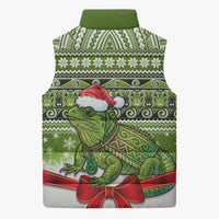 New Zealand Tuatara Christmas Sleeveless Puffer Jacket Maori Inspired Knitted Patterns