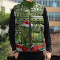 New Zealand Tuatara Christmas Sleeveless Puffer Jacket Maori Inspired Knitted Patterns