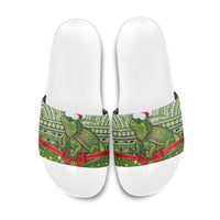New Zealand Tuatara Christmas Slide Sandals Maori Inspired Knitted Patterns