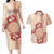 Bula Fiji Tagimoucia Flower Masi Tapa Tribal Couples Matching Long Sleeve Bodycon Dress and Hawaiian Shirt Beige Color LT9 Beige - Polynesian Pride