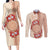 Bula Fiji Tagimoucia Flower Masi Tapa Tribal Couples Matching Long Sleeve Bodycon Dress and Long Sleeve Button Shirt Beige Color LT9 Beige - Polynesian Pride