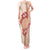 Bula Fiji Tagimoucia Flower Masi Tapa Tribal Tank Maxi Dress Beige Color LT9 Women Beige - Polynesian Pride