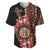 Bula Fiji Tagimoucia Flower Masi Tapa Tribal Baseball Jersey Brown Color LT9 Brown - Polynesian Pride