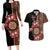 Bula Fiji Tagimoucia Flower Masi Tapa Tribal Couples Matching Long Sleeve Bodycon Dress and Hawaiian Shirt Brown Color LT9 Brown - Polynesian Pride