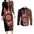 Bula Fiji Tagimoucia Flower Masi Tapa Tribal Couples Matching Long Sleeve Bodycon Dress and Long Sleeve Button Shirt Brown Color LT9 Brown - Polynesian Pride