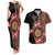 Bula Fiji Tagimoucia Flower Masi Tapa Tribal Couples Matching Tank Maxi Dress and Hawaiian Shirt Brown Color LT9 Brown - Polynesian Pride