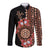 Bula Fiji Tagimoucia Flower Masi Tapa Tribal Long Sleeve Button Shirt Brown Color LT9 Unisex Brown - Polynesian Pride