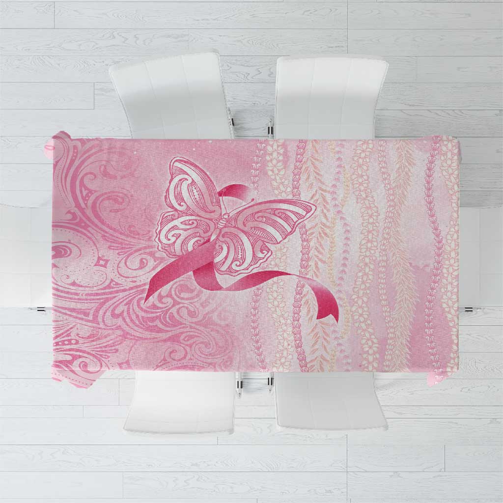 Breast Cancer Awareness Tablecloth Maile Pikake Lokelani Crown Flower Lei Inspired LT9 Pink - Polynesian Pride