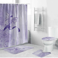 Epilepsy Awareness Bathroom Set Maile Pikake Lokelani Crown Flower Lei Inspired LT9 Bathroom Set (4 pcs) Purple - Polynesian Pride