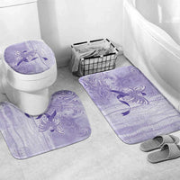 Epilepsy Awareness Bathroom Set Maile Pikake Lokelani Crown Flower Lei Inspired LT9 Mat Set Only (3 pcs) One Size Purple - Polynesian Pride