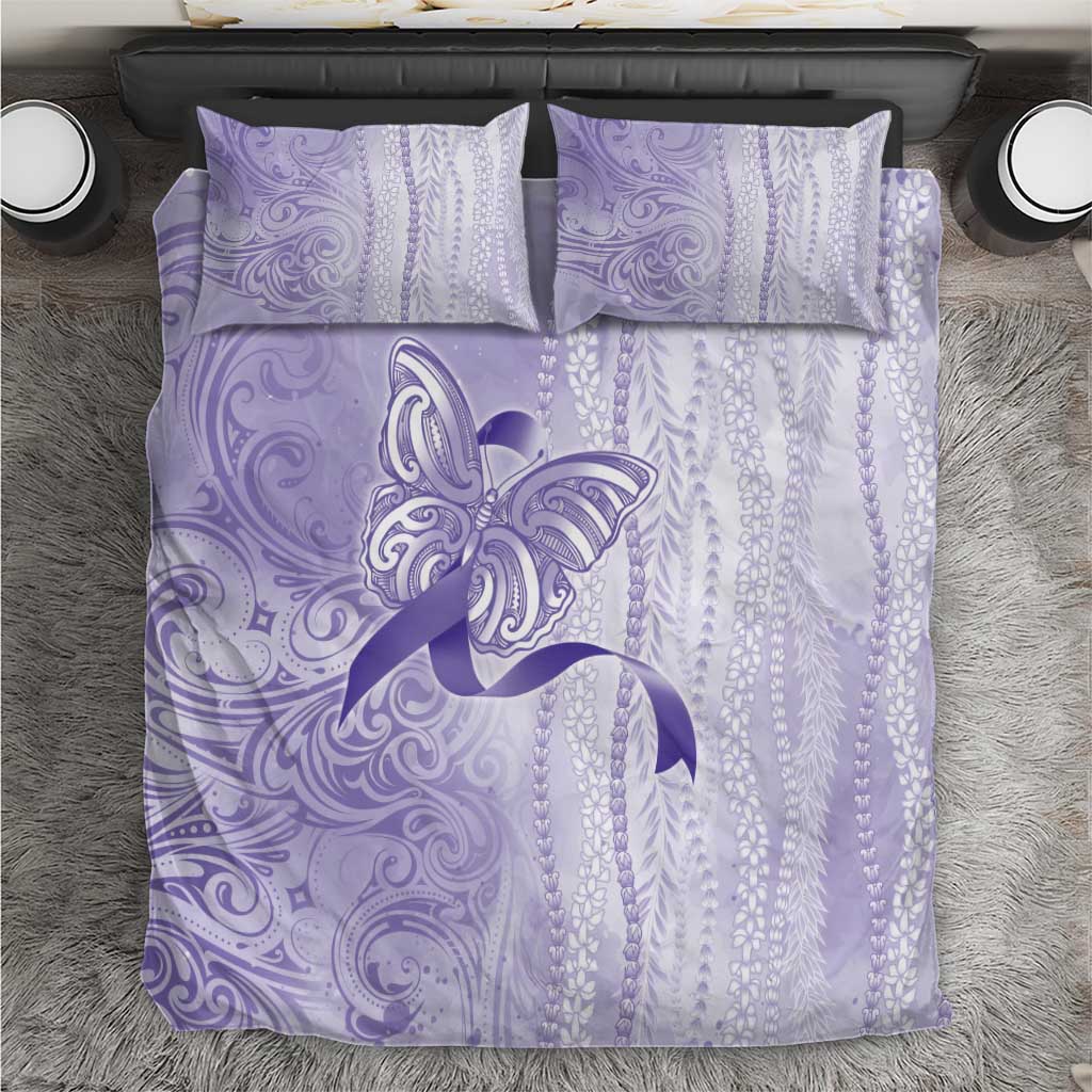 Epilepsy Awareness Bedding Set Maile Pikake Lokelani Crown Flower Lei Inspired LT9 Purple - Polynesian Pride