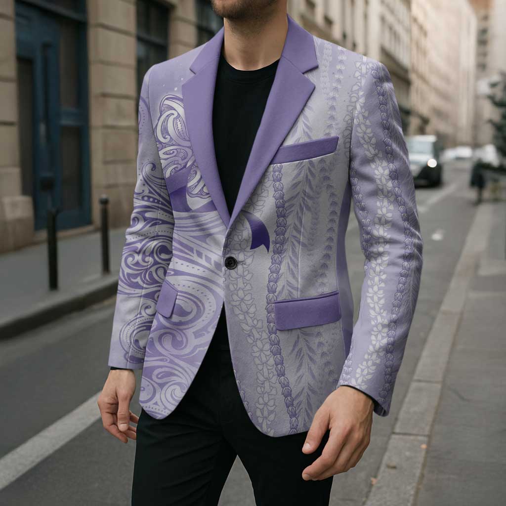 Epilepsy Awareness Blazer Maile Pikake Lokelani Crown Flower Lei Inspired LT9 - Polynesian Pride