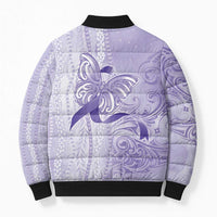 Epilepsy Awareness Bomber Puffer Jacket Maile Pikake Lokelani Crown Flower Lei Inspired LT9 - Polynesian Pride