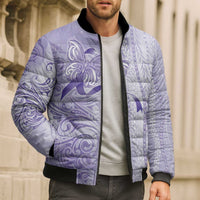 Epilepsy Awareness Bomber Puffer Jacket Maile Pikake Lokelani Crown Flower Lei Inspired LT9 - Polynesian Pride