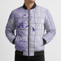Epilepsy Awareness Bomber Puffer Jacket Maile Pikake Lokelani Crown Flower Lei Inspired LT9 - Polynesian Pride