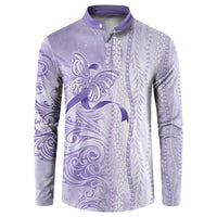 Epilepsy Awareness Button Sweatshirt Maile Pikake Lokelani Crown Flower Lei Inspired LT9 Purple - Polynesian Pride