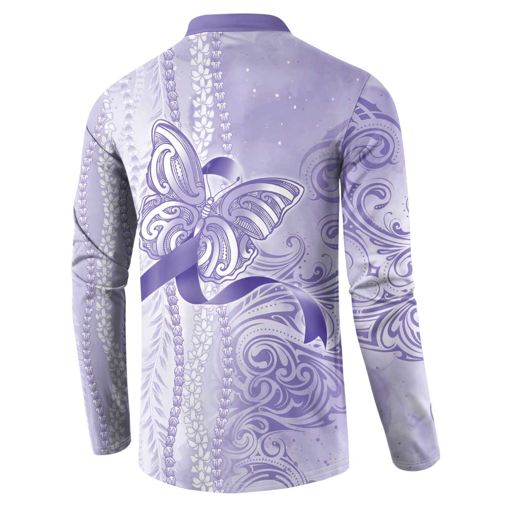 Epilepsy Awareness Button Sweatshirt Maile Pikake Lokelani Crown Flower Lei Inspired LT9 - Polynesian Pride