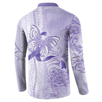Epilepsy Awareness Button Sweatshirt Maile Pikake Lokelani Crown Flower Lei Inspired LT9 - Polynesian Pride