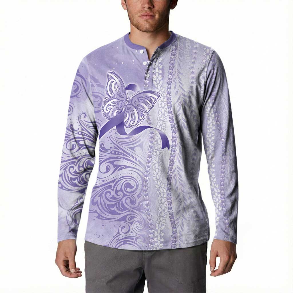 Epilepsy Awareness Button Sweatshirt Maile Pikake Lokelani Crown Flower Lei Inspired LT9 - Polynesian Pride