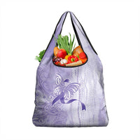 Epilepsy Awareness Grocery Bag Maile Pikake Lokelani Crown Flower Lei Inspired LT9 1-pack One Size Purple - Polynesian Pride