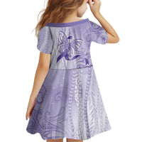 Epilepsy Awareness Kid Short Sleeve Dress Maile Pikake Lokelani Crown Flower Lei Inspired LT9 - Polynesian Pride
