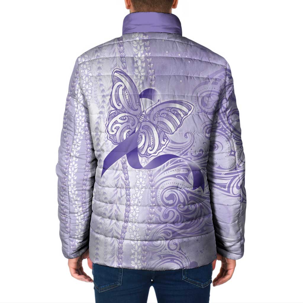 Epilepsy Awareness Padded Jacket Maile Pikake Lokelani Crown Flower Lei Inspired LT9 - Polynesian Pride