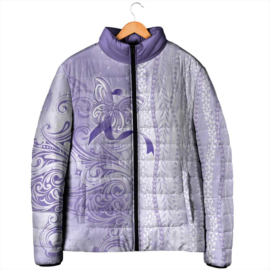 Epilepsy Awareness Padded Jacket Maile Pikake Lokelani Crown Flower Lei Inspired LT9 - Polynesian Pride