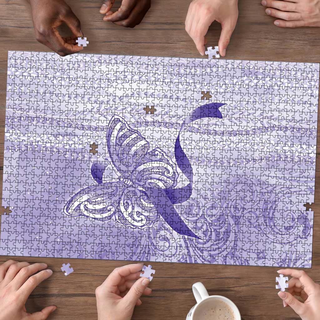 Epilepsy Awareness Puzzle Maile Pikake Lokelani Crown Flower Lei Inspired LT9 - Polynesian Pride