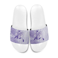 Epilepsy Awareness Slide Sandals Maile Pikake Lokelani Crown Flower Lei Inspired LT9 Purple - Polynesian Pride