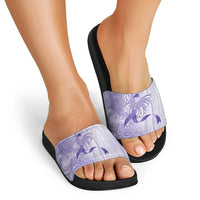 Epilepsy Awareness Slide Sandals Maile Pikake Lokelani Crown Flower Lei Inspired LT9 - Polynesian Pride