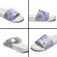 Epilepsy Awareness Slide Sandals Maile Pikake Lokelani Crown Flower Lei Inspired LT9 - Polynesian Pride