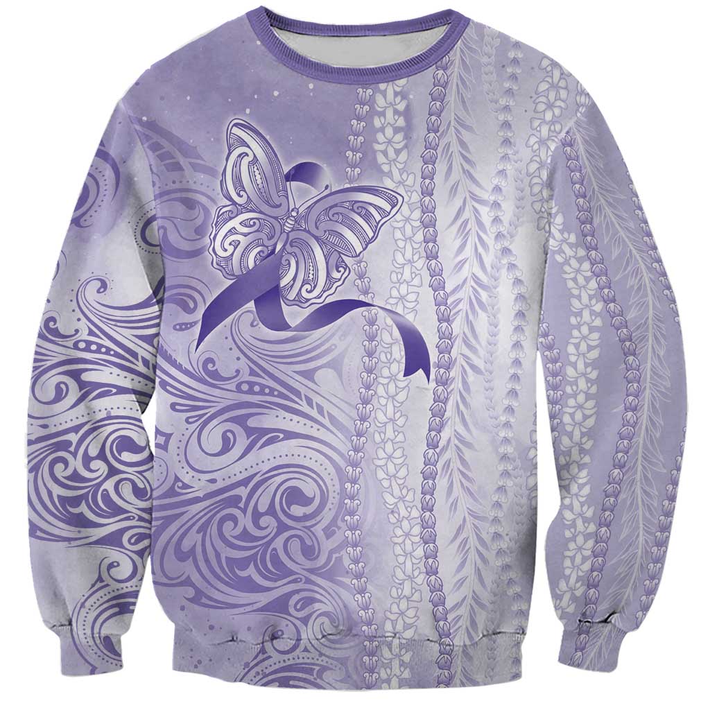 Epilepsy Awareness Sweatshirt Maile Pikake Lokelani Crown Flower Lei Inspired LT9 Unisex Purple - Polynesian Pride