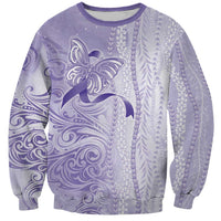 Epilepsy Awareness Sweatshirt Maile Pikake Lokelani Crown Flower Lei Inspired LT9 Unisex Purple - Polynesian Pride