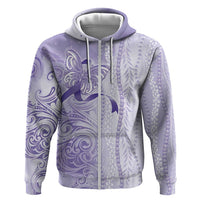 Epilepsy Awareness Zip Hoodie Maile Pikake Lokelani Crown Flower Lei Inspired LT9 Zip Hoodie Purple - Polynesian Pride