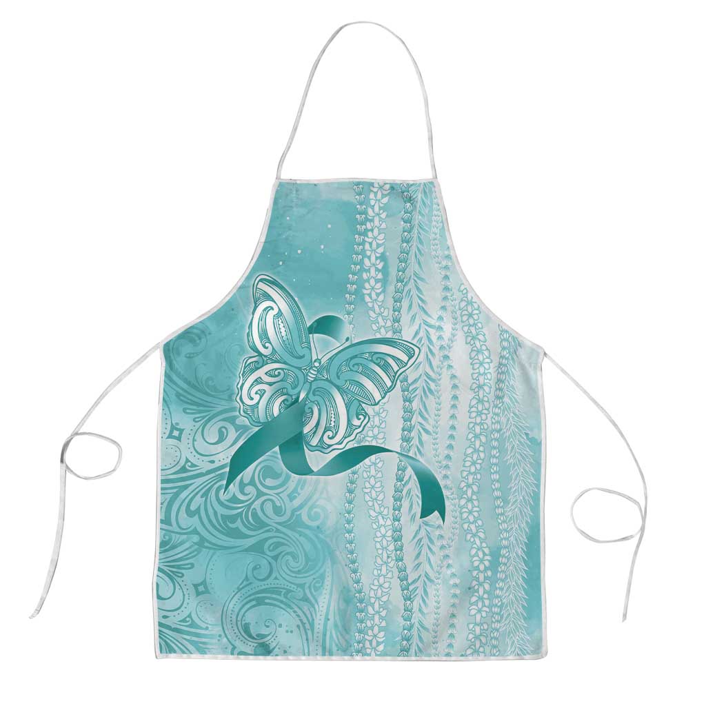 PTSD Awareness Apron Maile Pikake Lokelani Crown Flower Lei Inspired LT9 Teal - Polynesian Pride