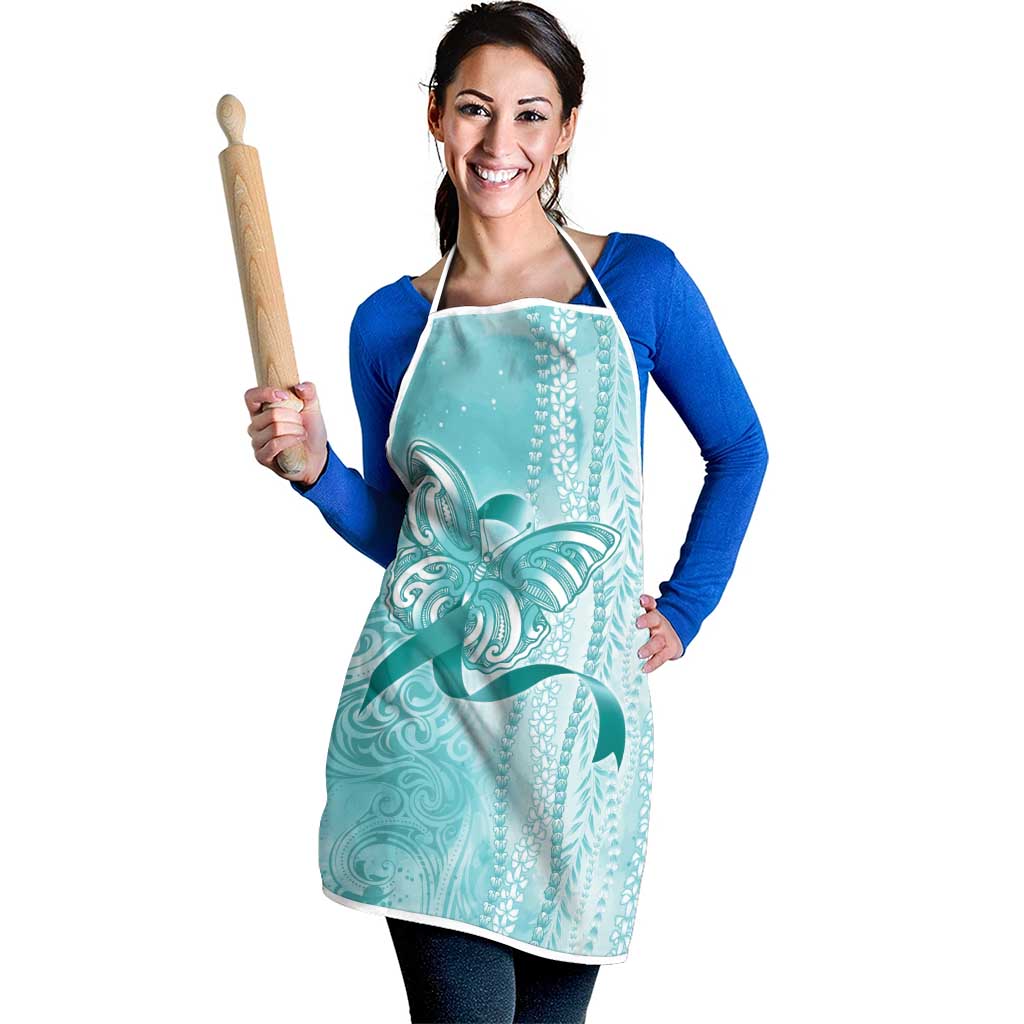 PTSD Awareness Apron Maile Pikake Lokelani Crown Flower Lei Inspired LT9 - Polynesian Pride