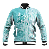 PTSD Awareness Baseball Jacket Maile Pikake Lokelani Crown Flower Lei Inspired LT9 Unisex Teal - Polynesian Pride