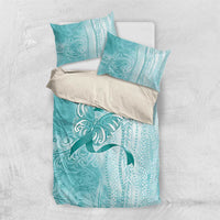 PTSD Awareness Bedding Set Maile Pikake Lokelani Crown Flower Lei Inspired LT9 US Twin 172cm x 218cm Teal - Polynesian Pride