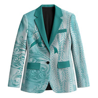 PTSD Awareness Blazer Maile Pikake Lokelani Crown Flower Lei Inspired LT9 Unisex Teal - Polynesian Pride