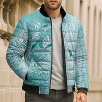 PTSD Awareness Bomber Puffer Jacket Maile Pikake Lokelani Crown Flower Lei Inspired LT9 - Polynesian Pride