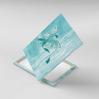 PTSD Awareness Canvas Wall Art Maile Pikake Lokelani Crown Flower Lei Inspired LT9 With Frame Teal - Polynesian Pride