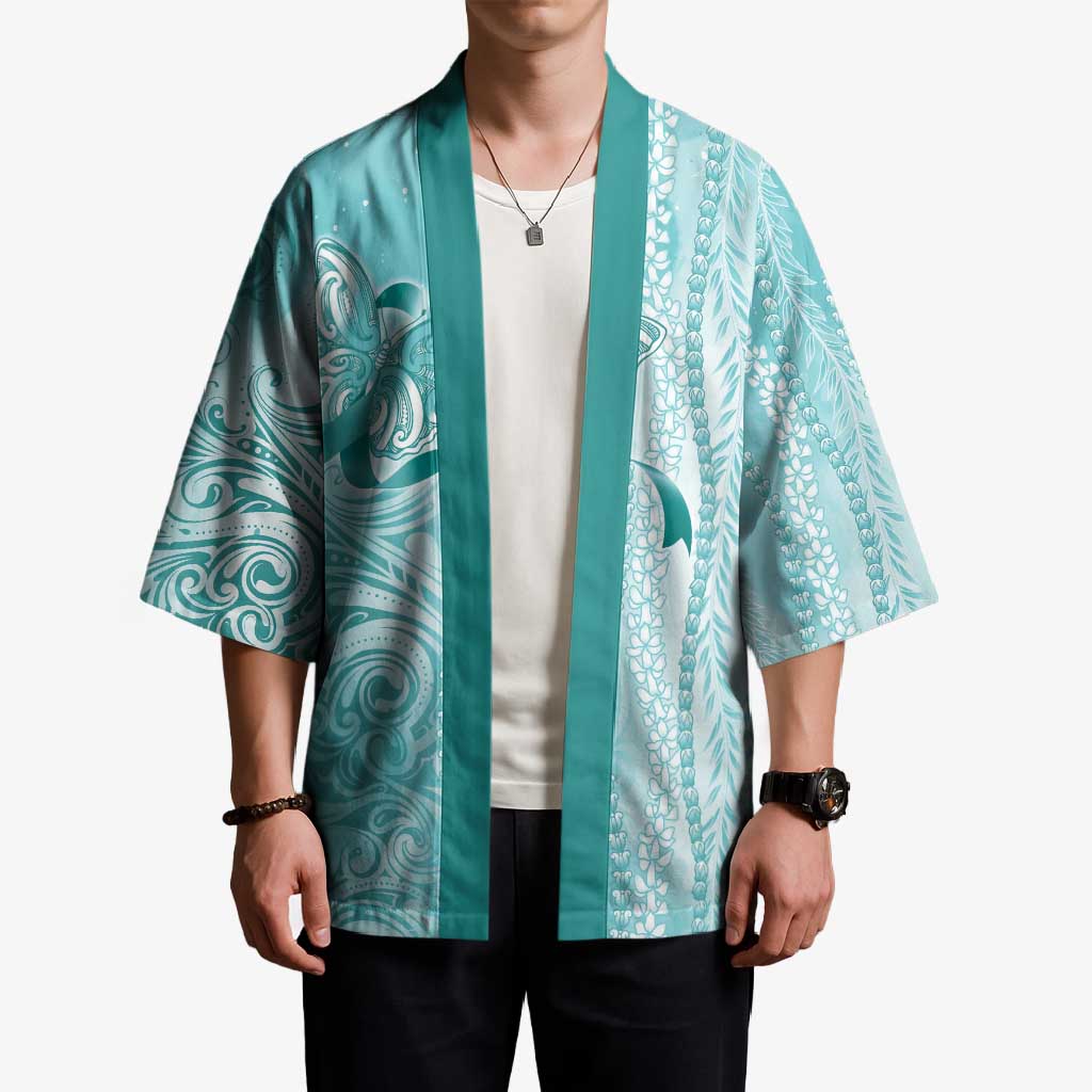 PTSD Awareness Kimono Maile Pikake Lokelani Crown Flower Lei Inspired LT9 - Polynesian Pride
