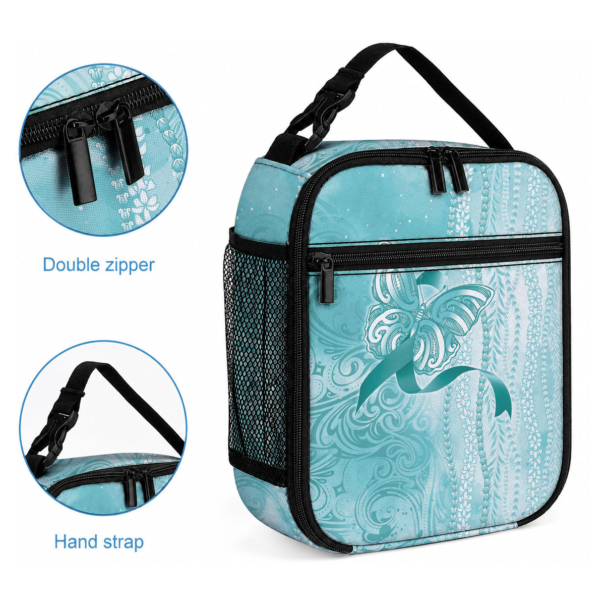 PTSD Support Lunch Bag Maile Pikake Lokelani Crown Flower Lei Inspired LT9 - Polynesian Pride