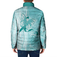 PTSD Awareness Padded Jacket Maile Pikake Lokelani Crown Flower Lei Inspired LT9 - Polynesian Pride