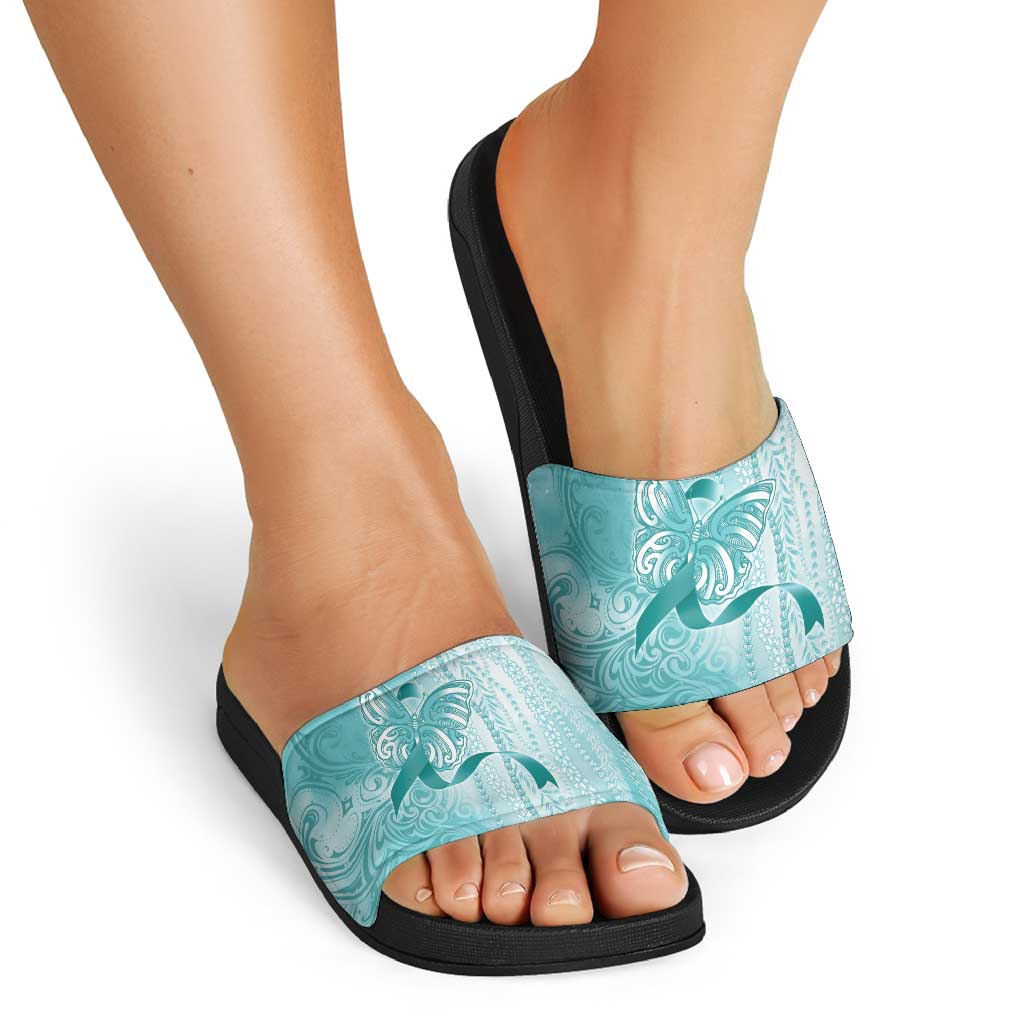 PTSD Awareness Slide Sandals Maile Pikake Lokelani Crown Flower Lei Inspired LT9 - Polynesian Pride