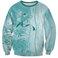 PTSD Awareness Sweatshirt Maile Pikake Lokelani Crown Flower Lei Inspired LT9 Unisex Teal - Polynesian Pride